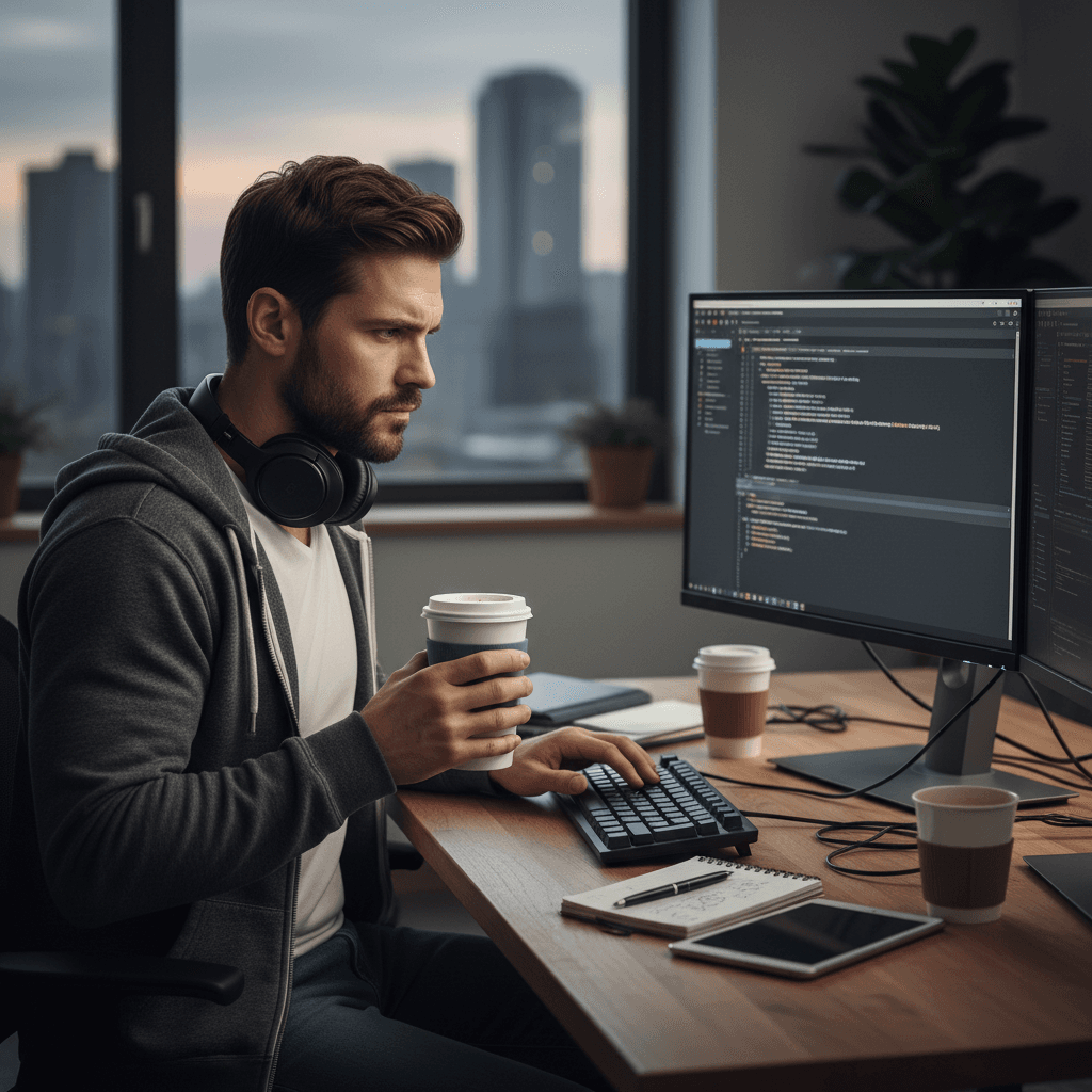 Coding marathon lemon mint Americano