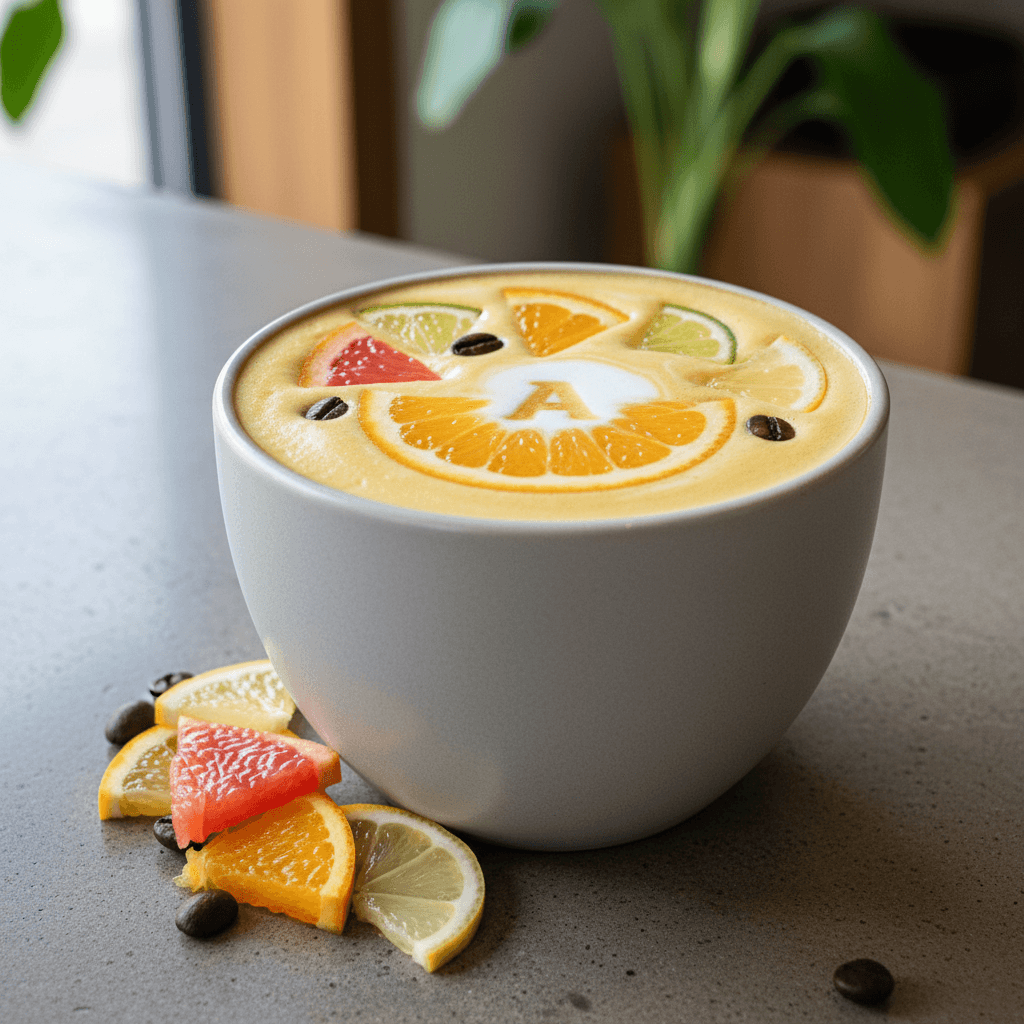 Americano dengan infusi jeruk segar